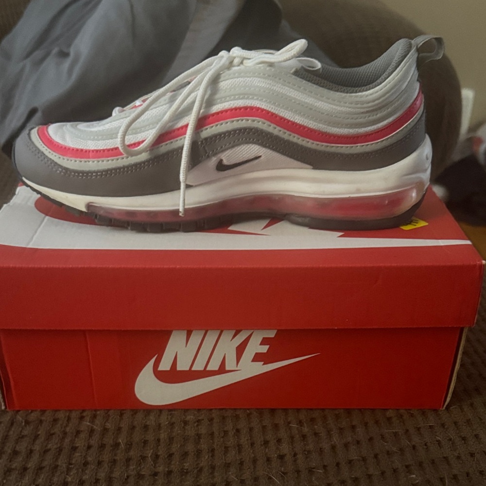 Nike Air Max 97 in White, Gray, and Pink